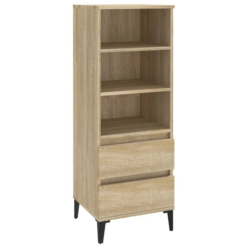 Buffet bahut commode armoire meuble de rangement organisateur cuisine salle de séjour salon haut sonoma 40 x 36 x 110 cm bois d'ingénierie beige 02_0034055