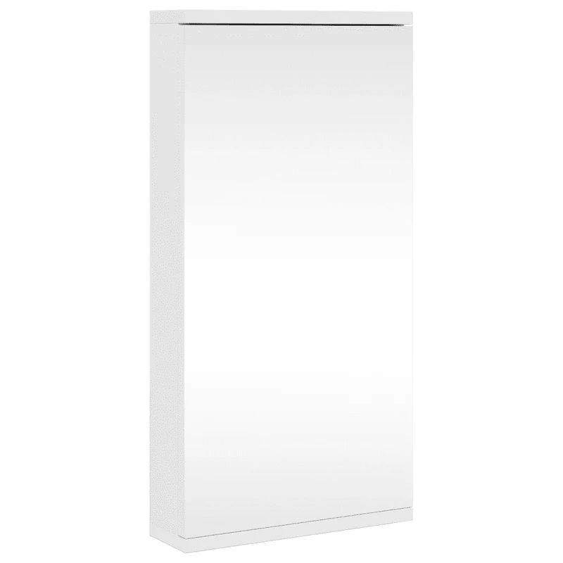Armoire de bain à miroir d'angle design épuré 30 x 24 x 60 cm en bois d'ingénierie blanc 02_0047277