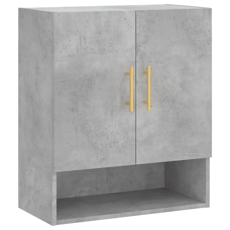 Armoire murale grise béton 60 x 31 x 70 cm espace de rangement pratique design moderne en bois d'ingénierie gris 02_0048757