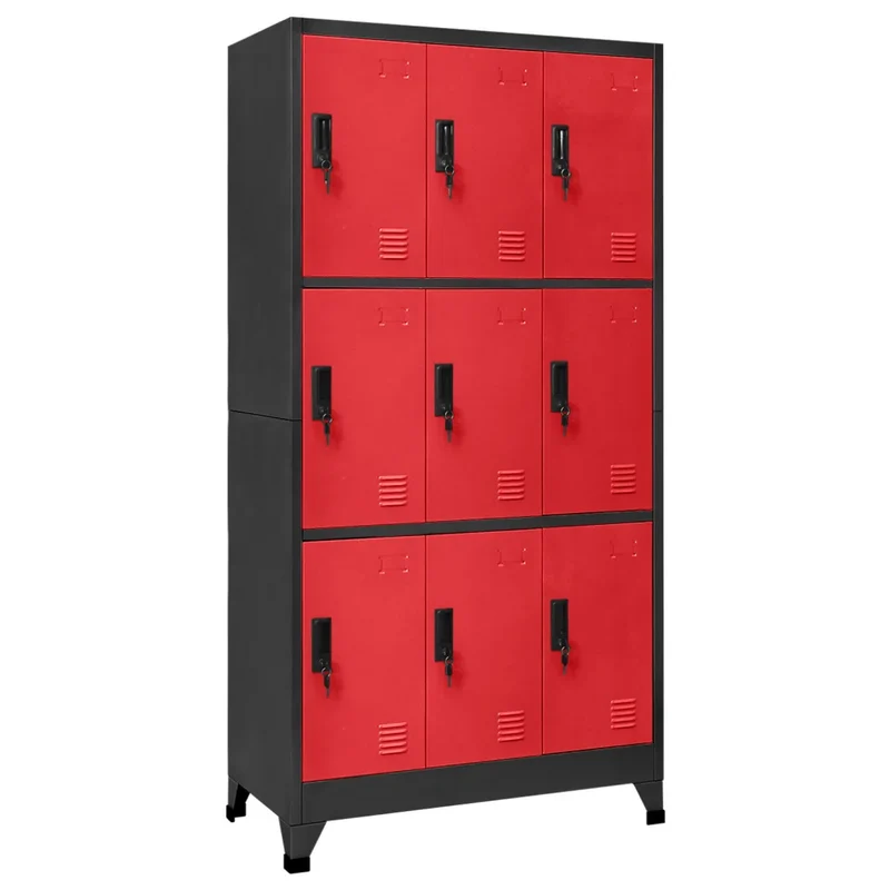 Armoire à casiers moderne design 90 x 45 x 180 cm verrouillable ambiance contemporaine en acier anthracite 02_0047021
