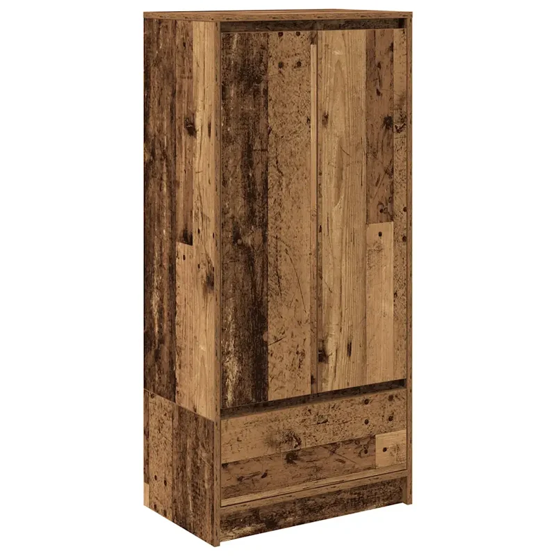 Armoire de rangement pratique avec tiroir et étagère 55,5 x 34 x 119,5 cm en bois d'ingénierie vieux bois 02_0051715