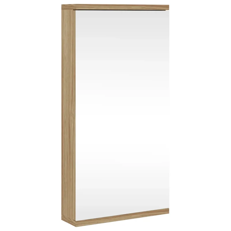 Armoire de salle de bain à miroir d'angle 30 x 24 x 60 cm rangement pratique design épuré en bois d'ingénierie chêne 02_0047280