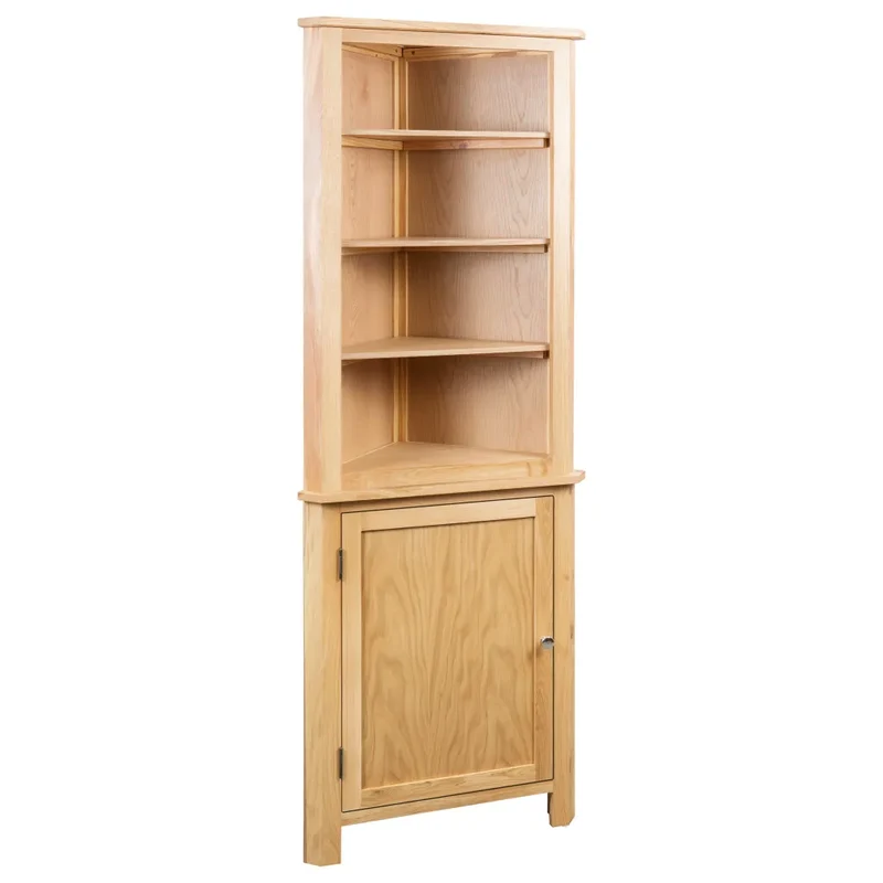 Armoire d'angle avec grand espace de rangement 59 x 36 x 180 cm style contemporain en chêne marron 02_0046310