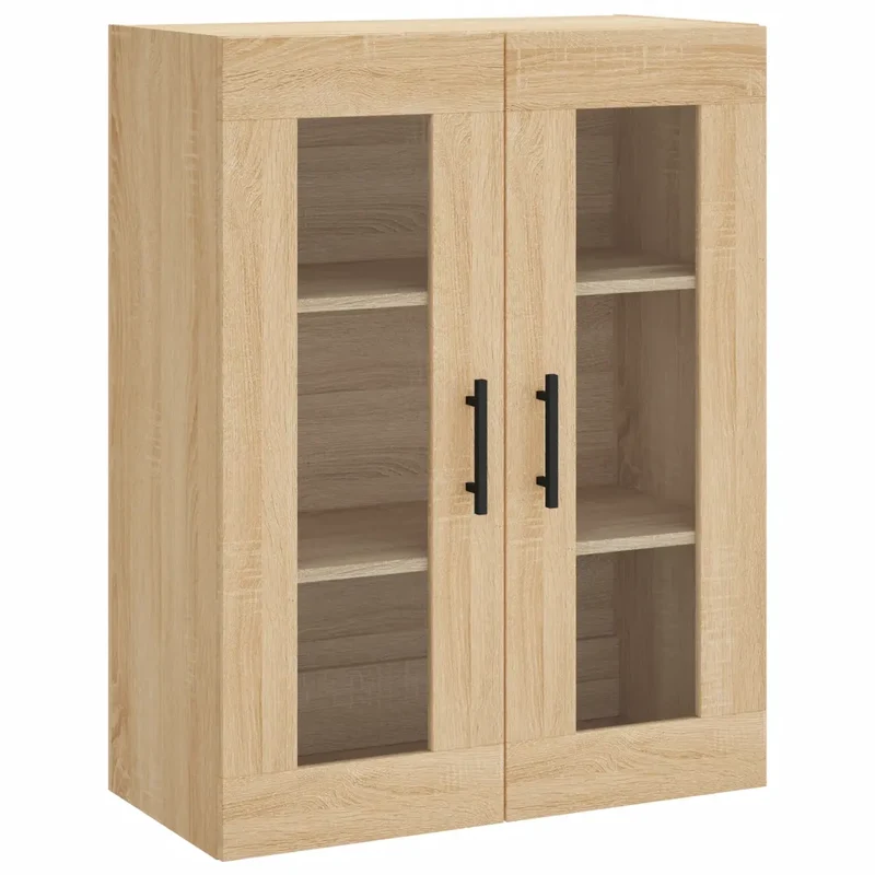 Armoire murale design pratique espace de rangement 69 x 34 x 90 cm en bois d'ingénierie chêne sonoma 02_0048643