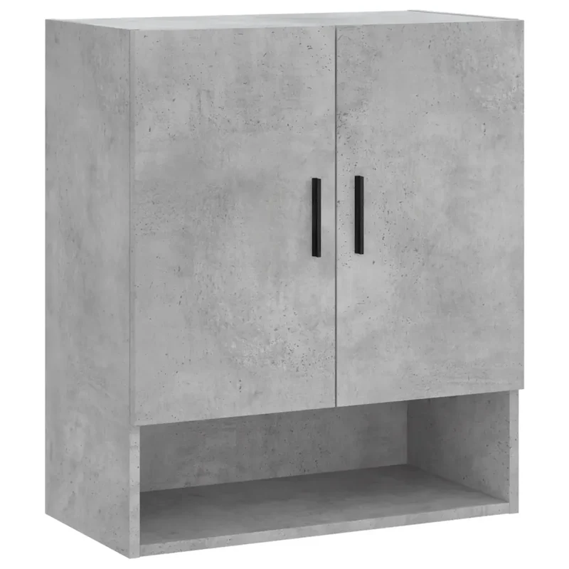 Armoire murale moderne bois d'ingénierie 60 x 31 x 70 cm avec grand espace de rangement en bois gris béton 02_0048777