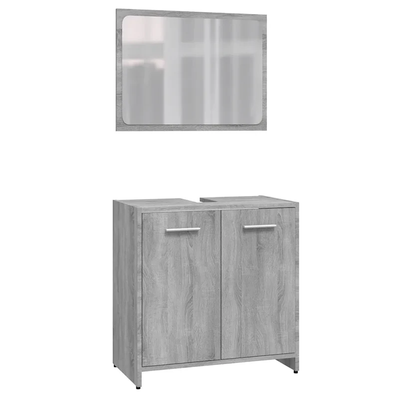 Meuble de salle de bain spacieux élégant rangement 60 x 33 x 61 cm en bois d'ingénierie sonoma gris 02_0048181
