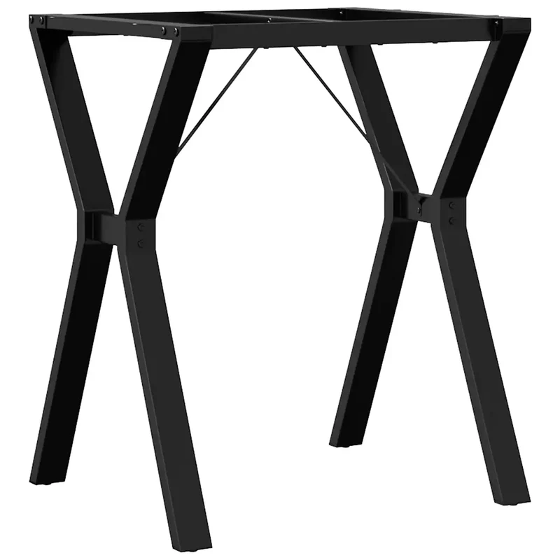 Pieds de table à manger cadre en Y 60 x 50 x 73 cm robustes et faciles à installer en acier noir 02_0047256
