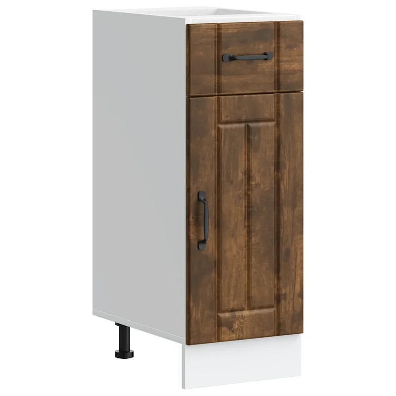 Armoire de cuisine moderne avec tiroirs pratique rangement 30 x 46 x 81,5 cm en bois d'ingénierie chêne fumé 02_0050057
