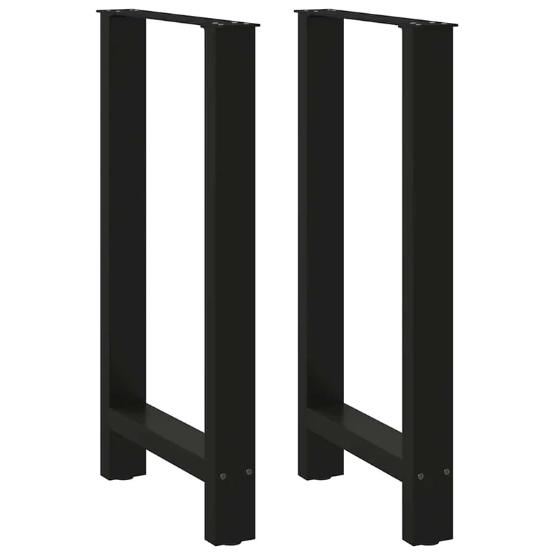Lot de 2 pieds de table de bar modernes ajustables 50 x 91 cm en acier noir 02_0057568