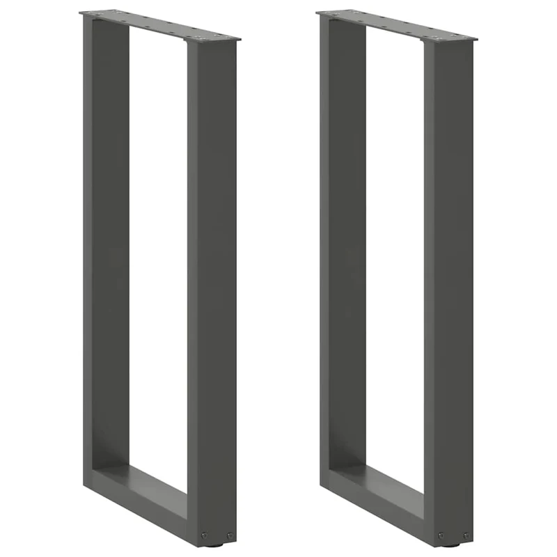 Lot de 2 pieds de table de bar en U 50 x 90 cm avec niveleurs réglables design moderne en acier anthracite 02_0057462