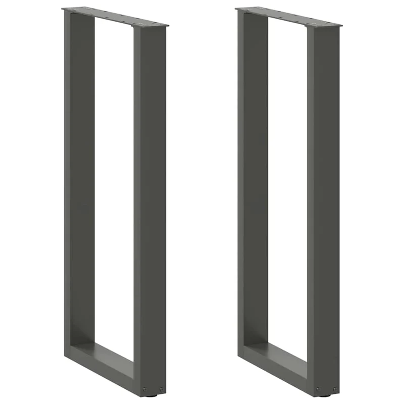 Lot de 2 pieds de table de bar en U réglables 40 x 100 cm design moderne en acier anthracite 02_0057470