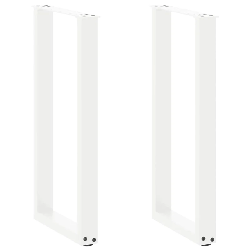 Lot de 2 pieds de table console en U 38 x 72 cm avec niveleurs réglables style moderne en acier blanc 02_0057413