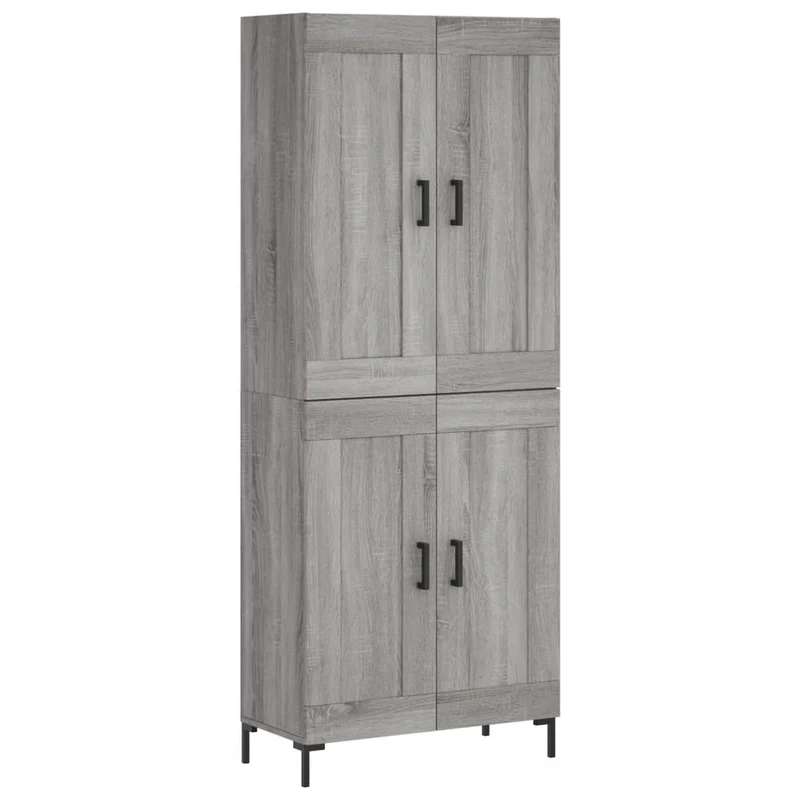 Buffet bahut commode armoire meuble de rangement organisateur cuisine salle de séjour salon haut sonoma 69,5 x 34 x 180 cm bois d'ingénierie gris 02_0035486
