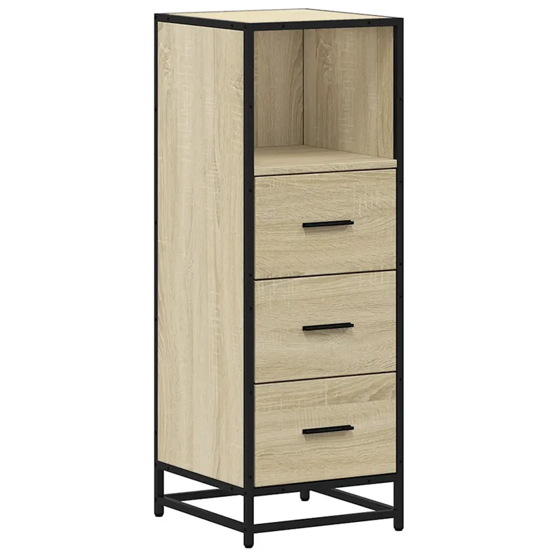 Armoire de salle de bain industrielle bois d'ingénierie 35 x 37,5 x 100 cm avec espace de rangement pratique en chêne sonoma 02_0049643