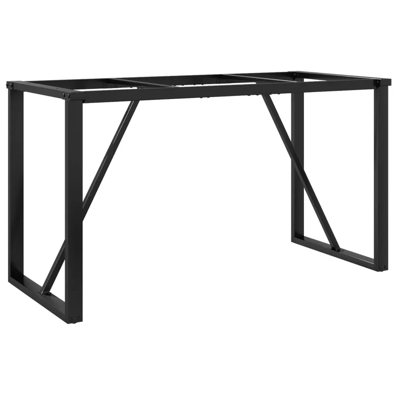 Lot de 2 pieds de table à manger cadre en O 140 x 60 x 73 cm stables et robustes style industriel en acier noir 02_0047230