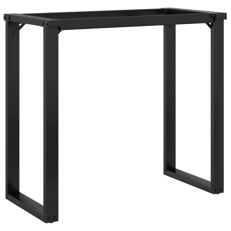 Lot de 2 pieds de table cadre en O 80 x 40 x 73 cm faciles à installer style industriel en acier noir 02_0047228