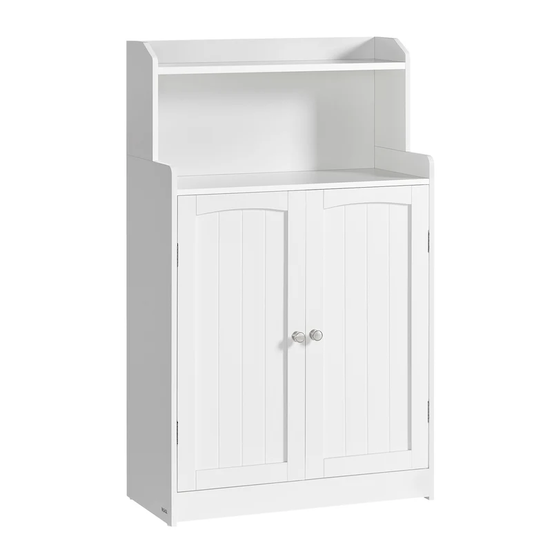 Meuble de salle de bain meuble de rangement armoire 2 portes 2 étagères réglables pour salle à manger cuisine salon 30 x 60 x 100 cm blanc 12_0006479