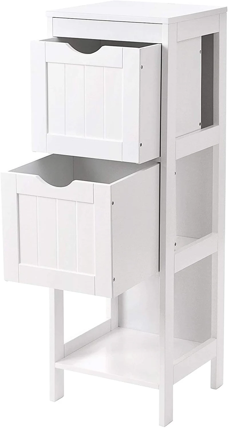 Meuble salle de bain rangement 2 tiroirs blanc 12_0000720