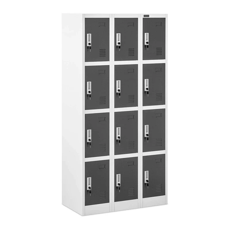 Armoire vestiaire 12 compartiments 187 cm gris 14_0005988