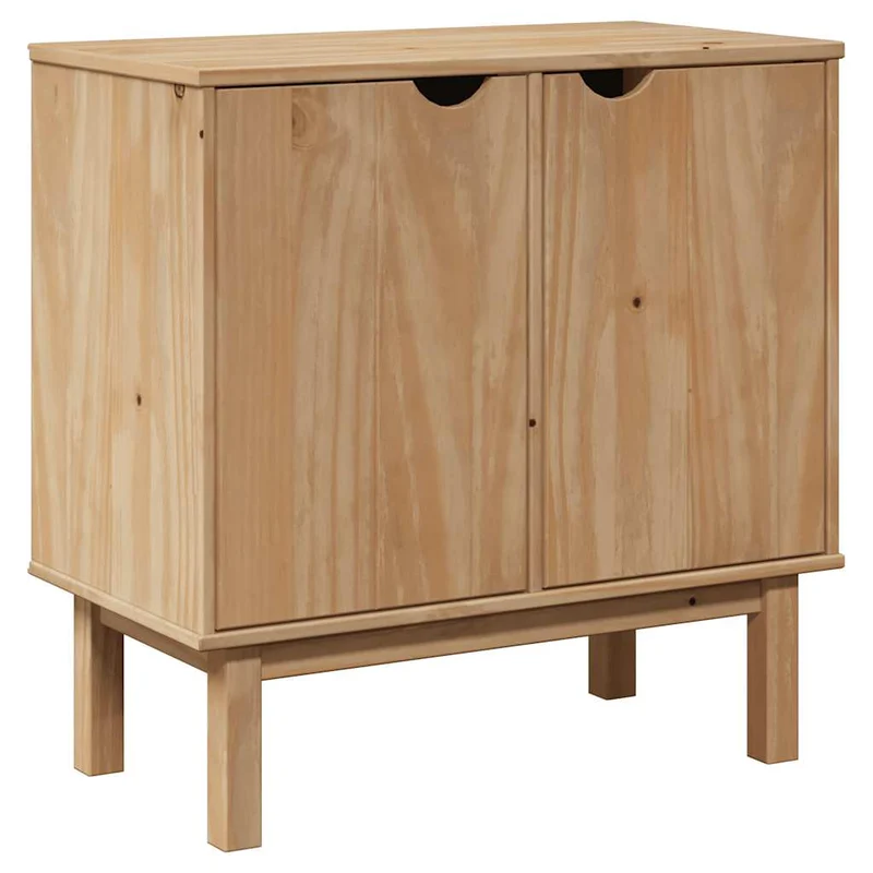 Armoire de couloir classique avec grand espace de rangement 75 x 40 x 75 cm en bois de pin massif miel 02_0057611