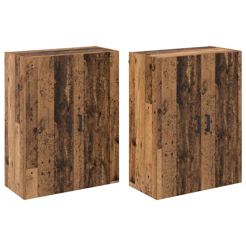 Lot de 2 armoires murales modernes rangement mural pratique 69,5 x 34 x 90 cm en bois d'ingénierie bois ancien 02_0056034
