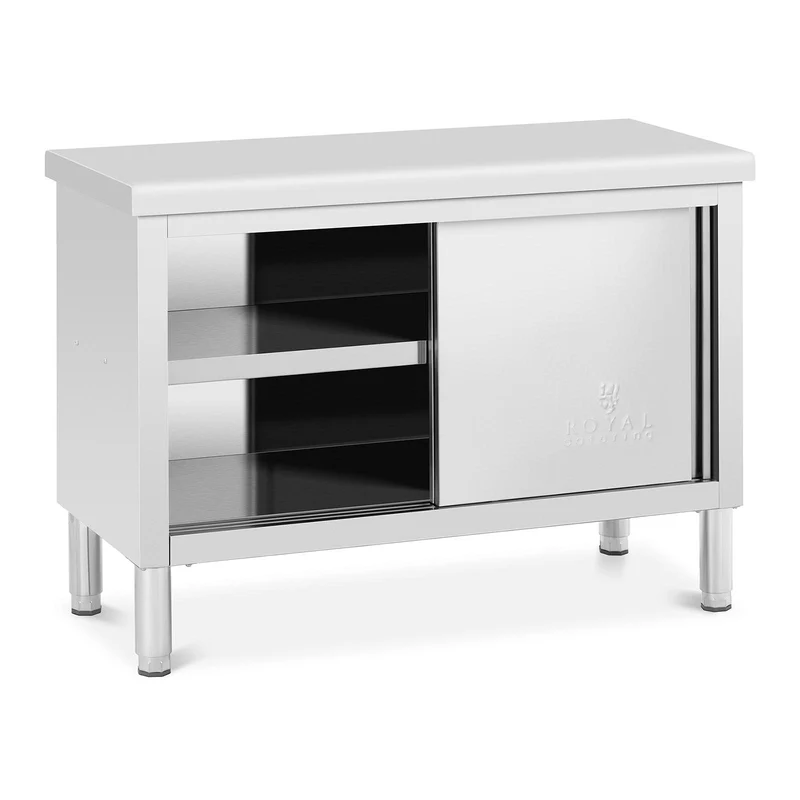 Meuble bas en acier inoxydable armoire en inox armoire de travail en inox 120 x 50 cm capacité de 330 kg 14_0005009