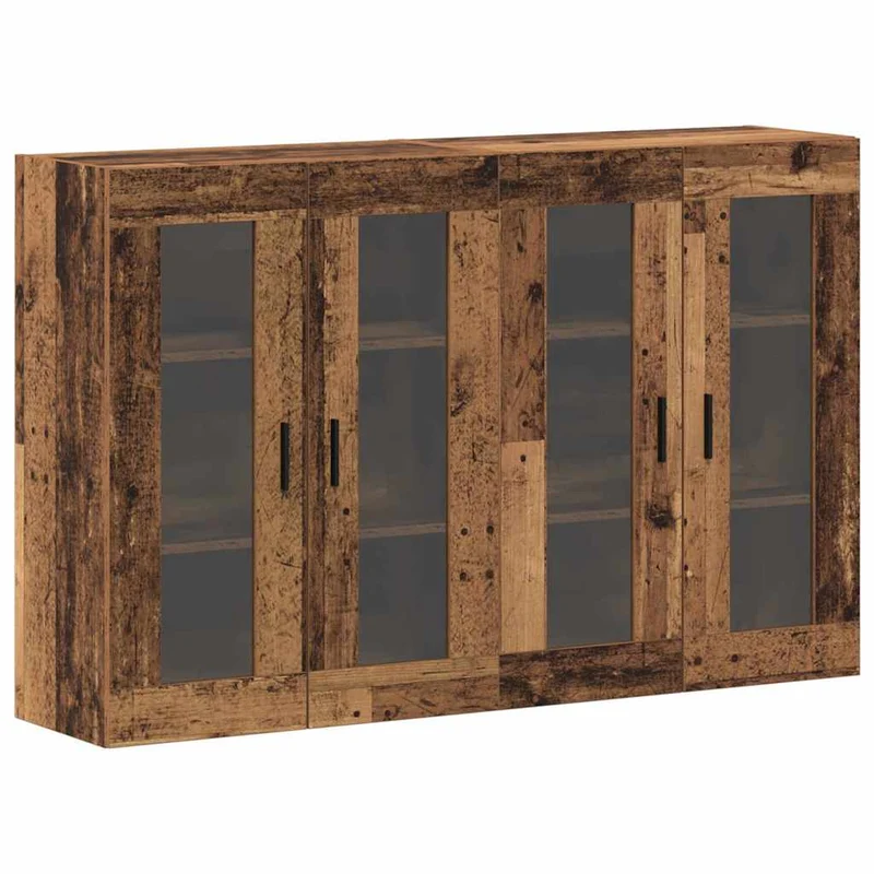 Lot de 2 armoires murales bois ancien design rustique 69,5 x 34 x 90 cm en bois d'ingénierie 02_0056064