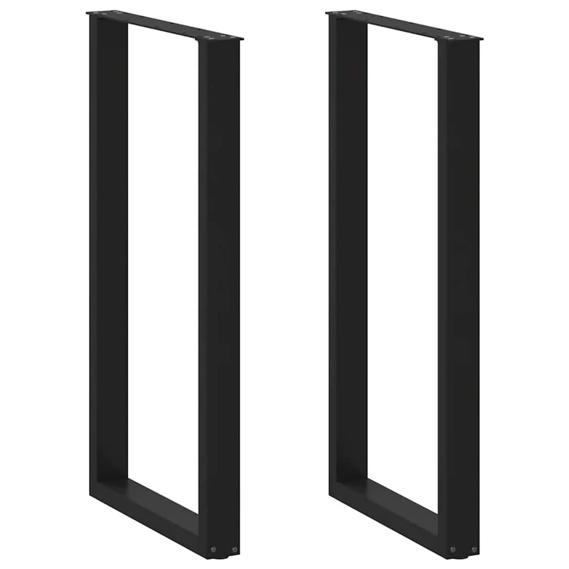 Lot de 2 pieds de table de bar en U 60 x 110 cm avec niveleurs réglables design moderne en acier noir 02_0057488