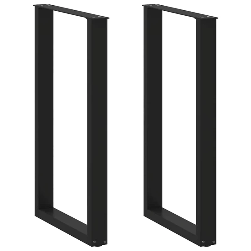 Lot de 2 pieds de table de bar en U réglables 60 x 100 cm design moderne fonctionnel en acier noir 02_0057476