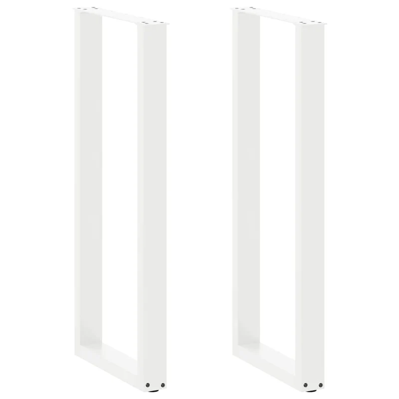 Lot de 2 pieds de table de bar en U 40 x 110-111 cm esthétiques modernes avec niveleurs réglables en acier blanc 02_0057481