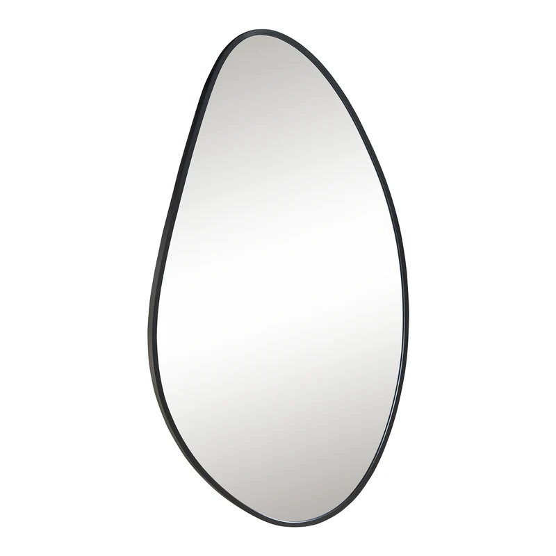 Miroir décoration moderne design mural 82 x 46 cm noir 03_0010182