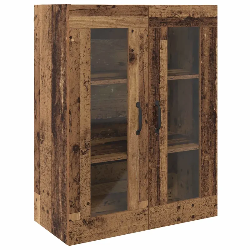 Armoire murale suspendue moderne pratique rangement 69 x 34 x 90 cm en bois d'ingénierie marron 02_0052473