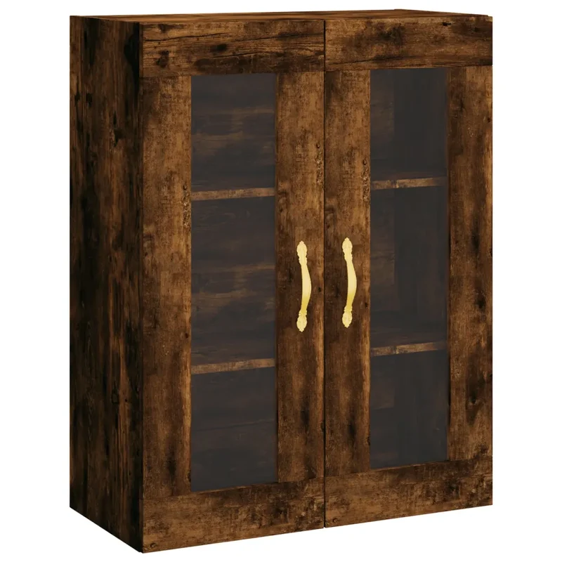 Armoire murale design pratique rangement élégant 69,5 x 34 x 90 cm en bois chêne fumé 02_0048614