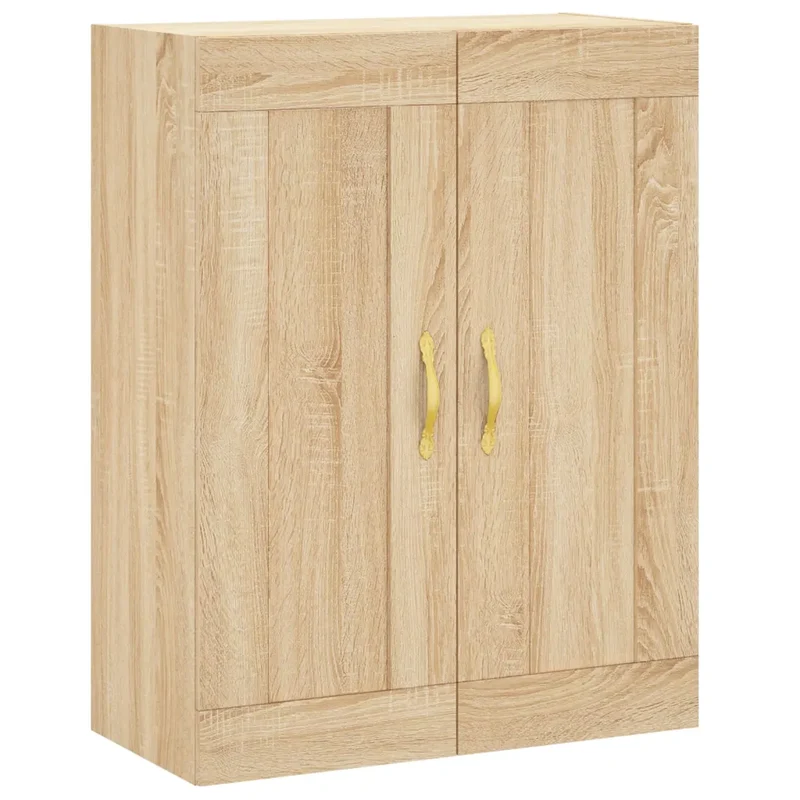 Armoire murale élégante 69,5 x 34 x 90 cm avec 3 compartiments style contemporain en bois chêne sonoma 02_0049306