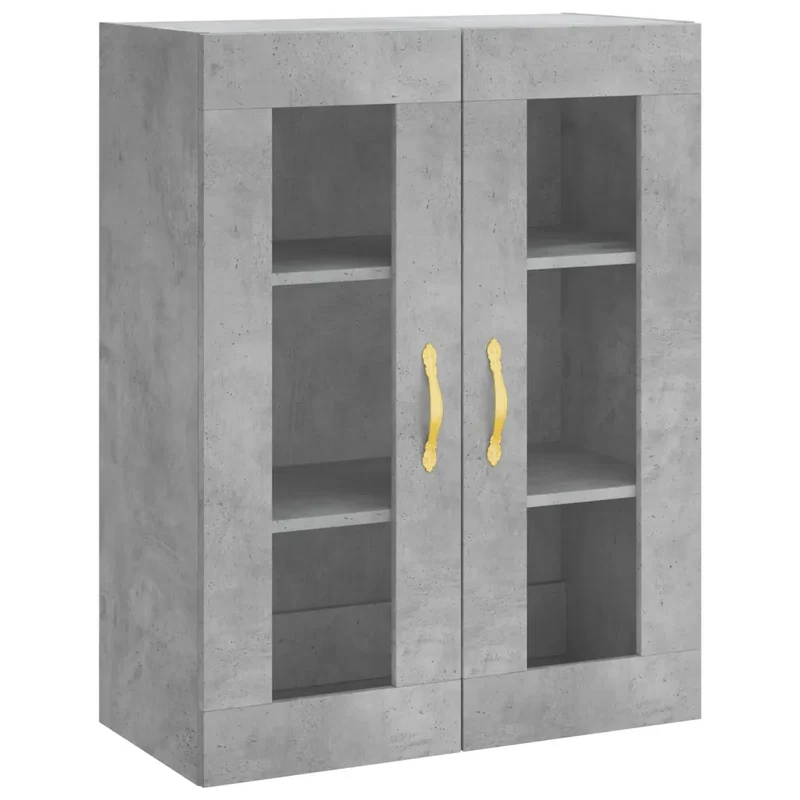 Armoire murale design élégant avec grande capacité rangement 69 x 34 x 90 cm en bois d'ingénierie gris béton 02_0048613