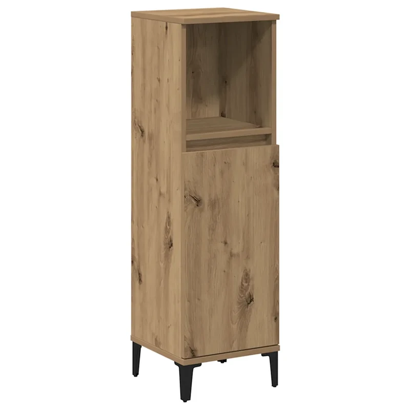 Armoire de salle de bain avec rangement modulable 30 x 30 x 100 cm en bois d'ingénierie chêne artisanal 02_0051040