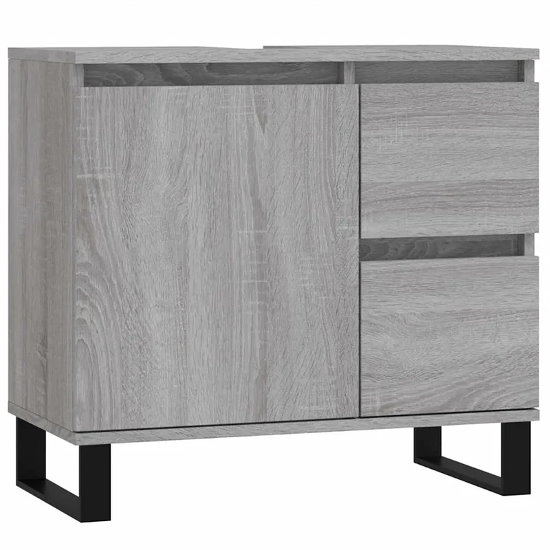 Armoire de bain design industriel rangement 65 x 33 x 60 cm en bois d'ingénierie sonoma gris 02_0049048