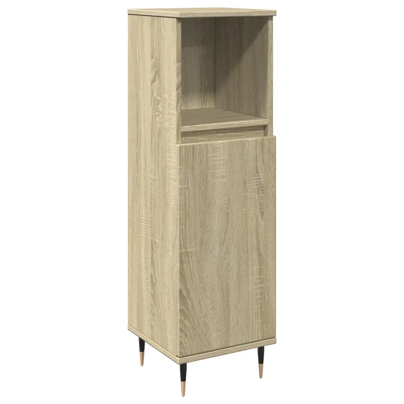 Armoire de salle de bain 30 x 30 x 100 cm rangement pratique ambiance moderne en bois d'ingénierie chêne sonoma 02_0049713