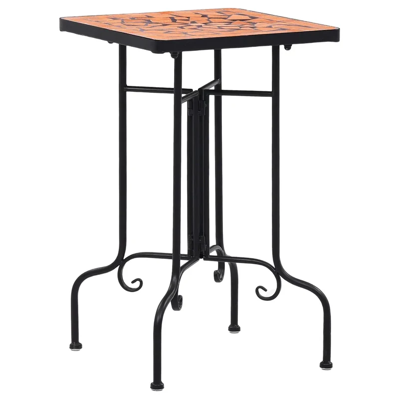 Table de bistro mosaïque extérieure élégante jardin terrasse 35 x 35 x 56 cm en céramique terre cuite 02_0045924