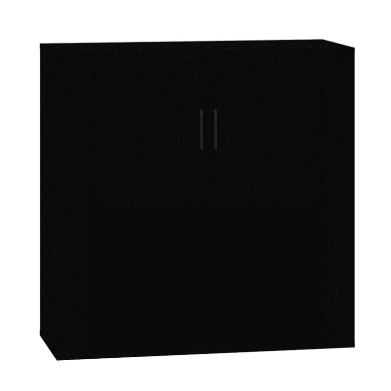 Armoire murale en bois d'ingénierie 80 x 33 x 80 cm gain de place design moderne en noir 02_0048275