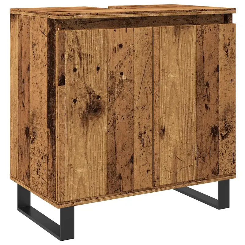 Armoire de salle de bain avec rangement industriel 58 x 33 x 60 cm en bois d'ingénierie vieux bois 02_0051100