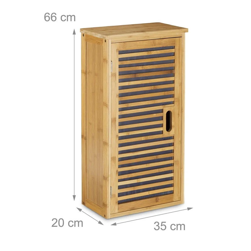 Armoire de salle de bain étagère en bois de bambou 66 x 35 cm 3213092