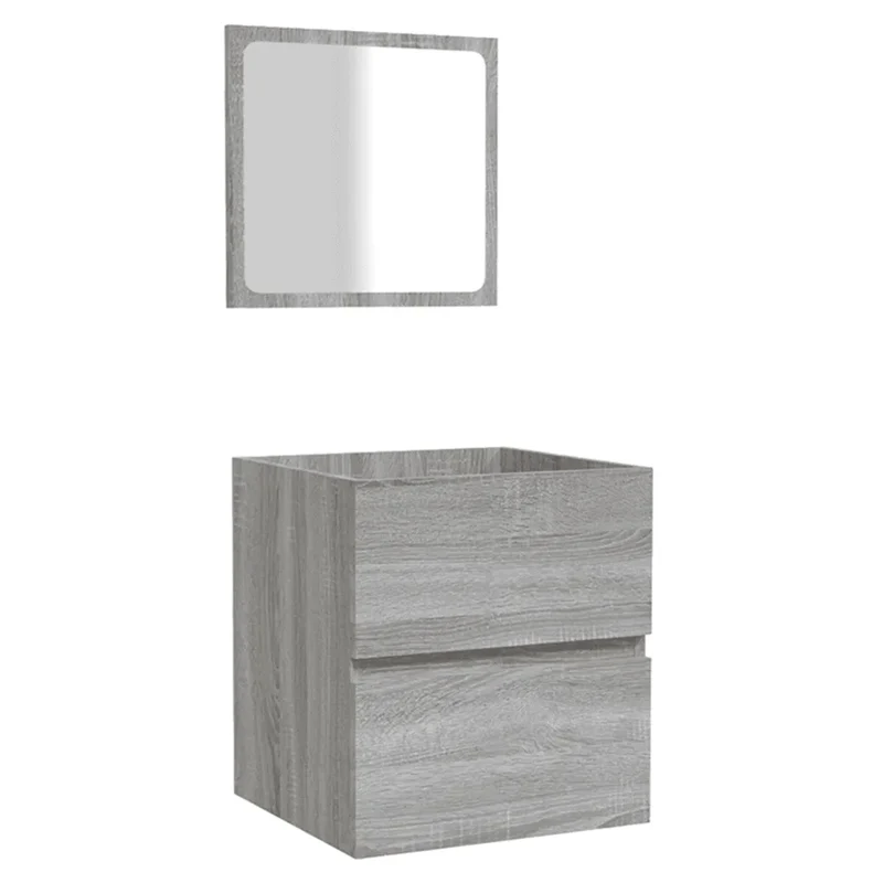 Armoire de bain murale avec miroir design contemporain 41 x 38,5 x 45 cm en bois d'ingénierie sonoma gris 02_0048427