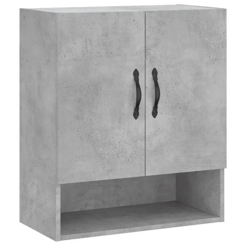 Armoire murale pratique grand espace de rangement 60 x 31 x 70 cm en bois d'ingénierie gris béton 02_0048762