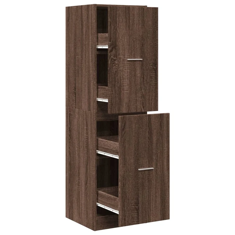 Armoire apothicaire avec 4 tiroirs pratique 40 x 41 x 144 cm design classique en bois d'ingénierie marron 02_0055664