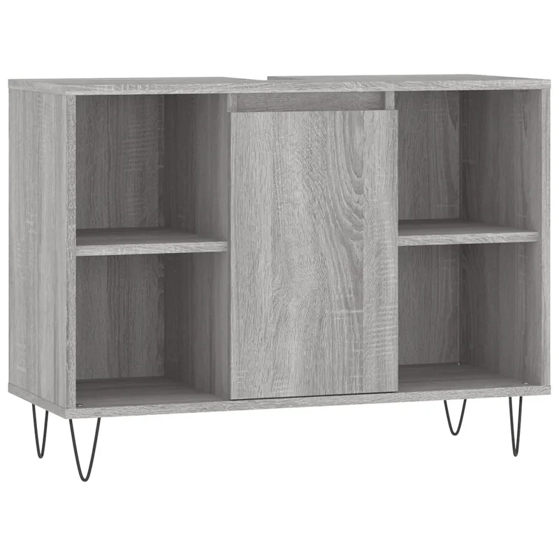 Armoire de salle de bain avec espace de rangement 80 x 33 x 60 cm design industriel en bois d'ingénierie sonoma gris 02_0049061
