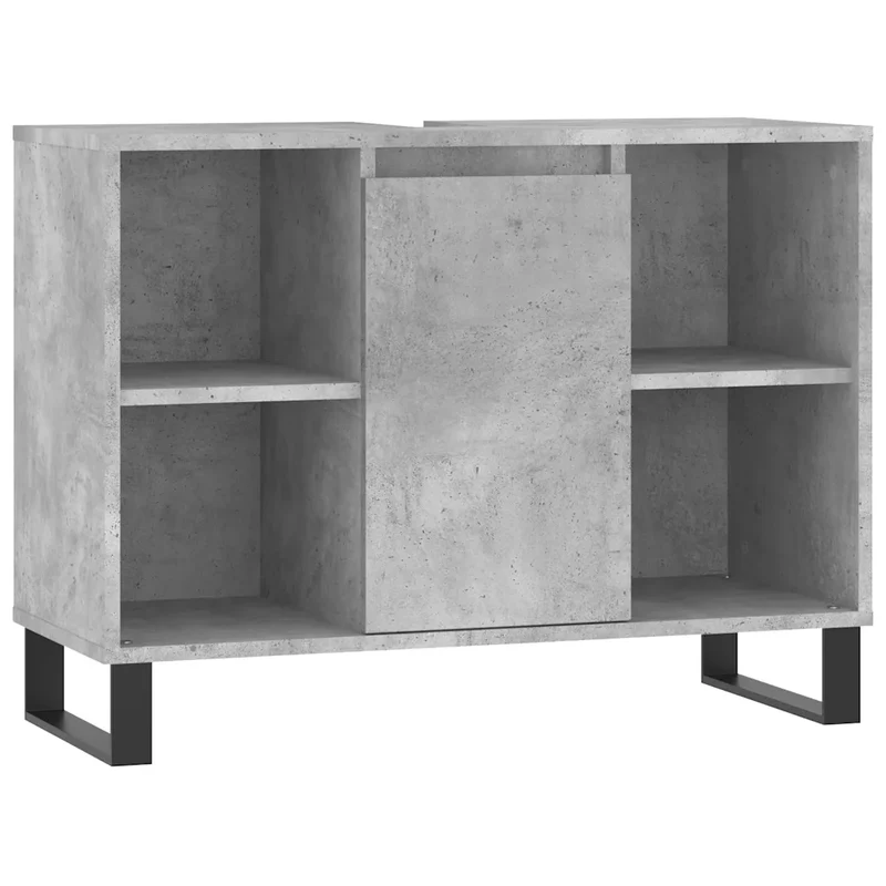 Armoire de salle de bain moderne rangement 80 x 33 x 60 cm design industriel en bois gris béton 02_0049067
