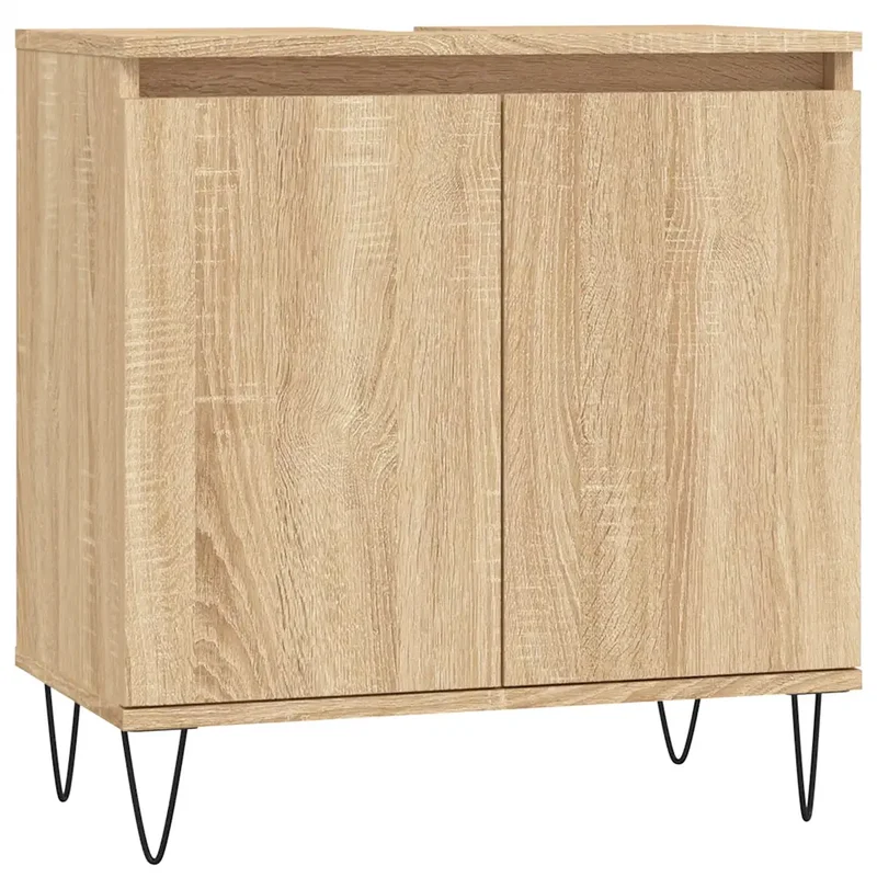 Armoire de salle de bain chêne sonoma rangement spacieux 58 x 33 x 60 cm style industriel en bois d'ingénierie 02_0049023