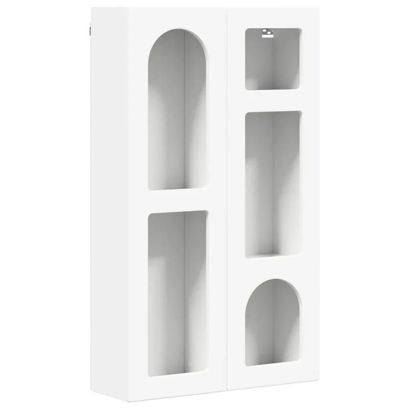 Armoire suspendue moderne avec multiples compartiments 59 x 20 x 100 cm en bois d'ingénierie blanc 02_0054791