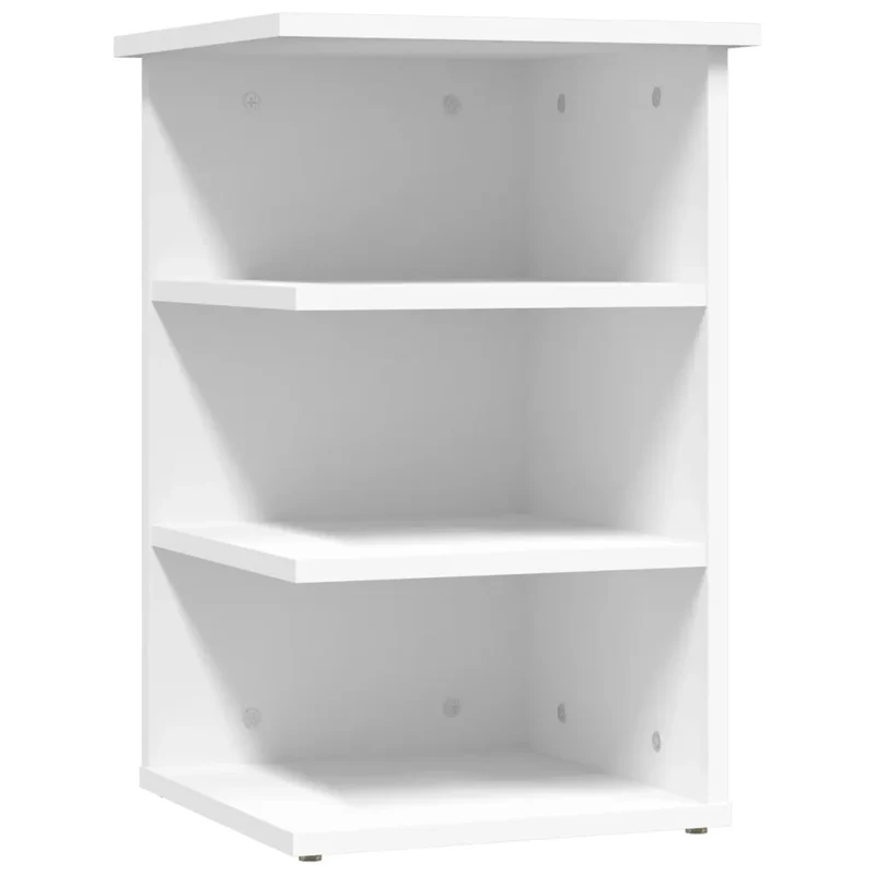 Armoire latérale pratique pour canapé 35 x 35 x 55 cm avec 3 étagères style moderne en aggloméré blanc 02_0047869